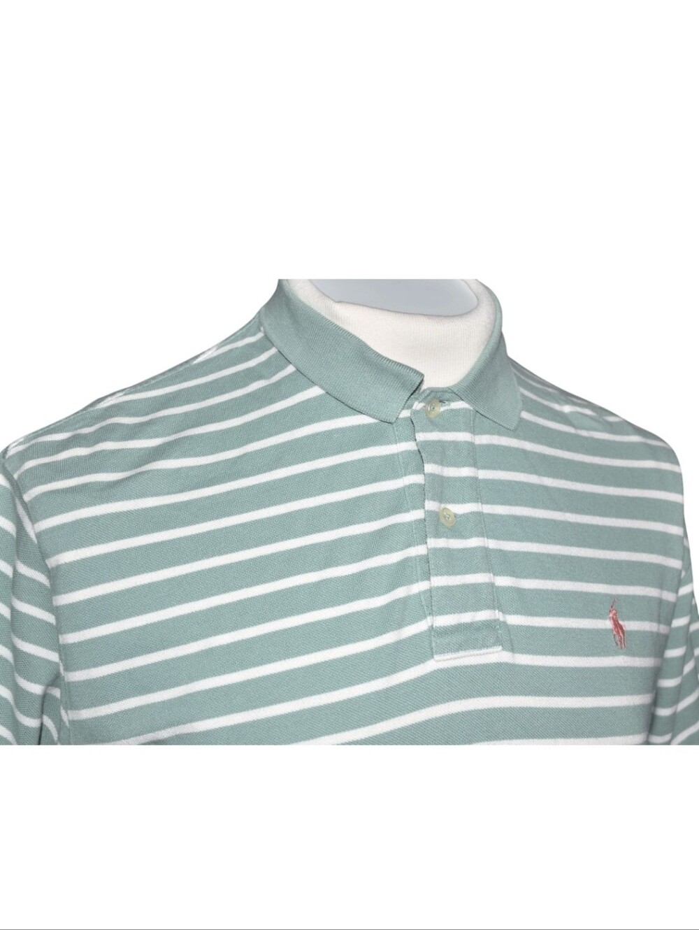 Ralph Lauren Polo Shirt Mens Regular Fit Cotton Shirt L Sage /Mint /Green /White